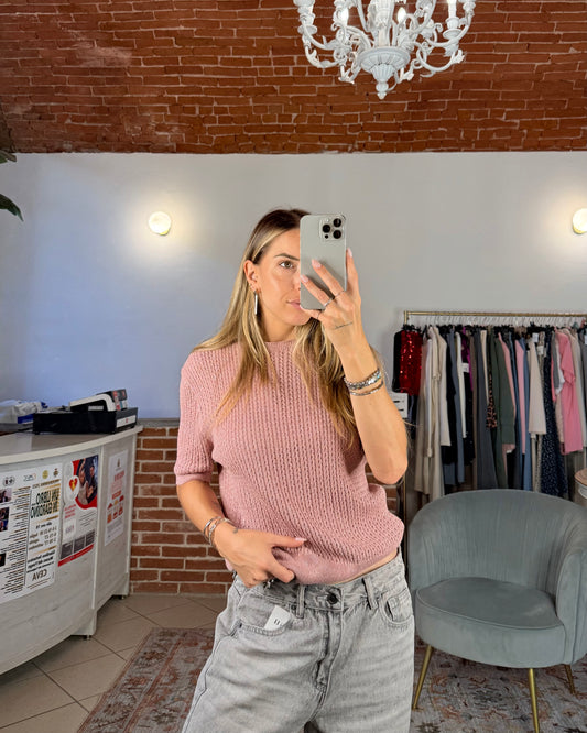 T-shirt in maglia e lurex