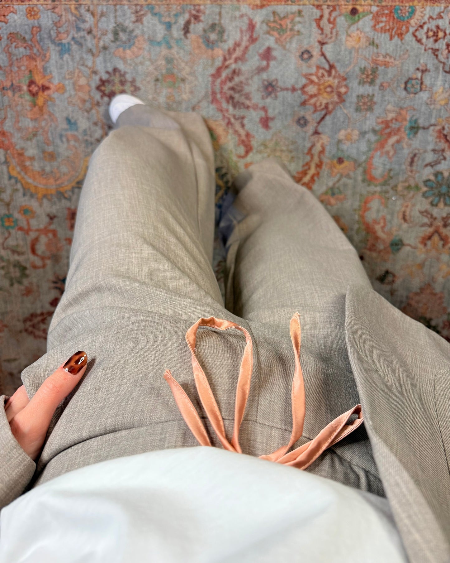 Pantalone a palazzo con cordino in raso