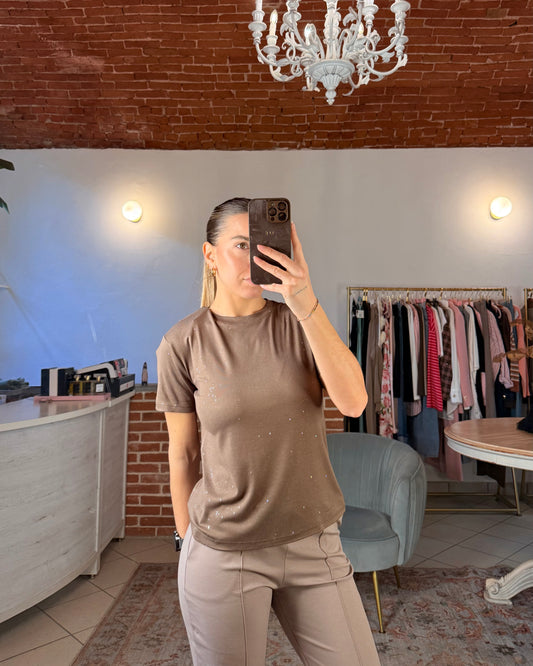 T-shirt con brillantini