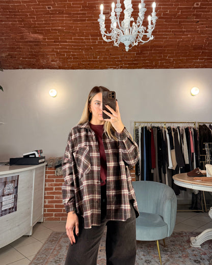 Camicia oversize in flanella