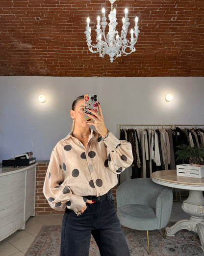 Camicia tencel a pois