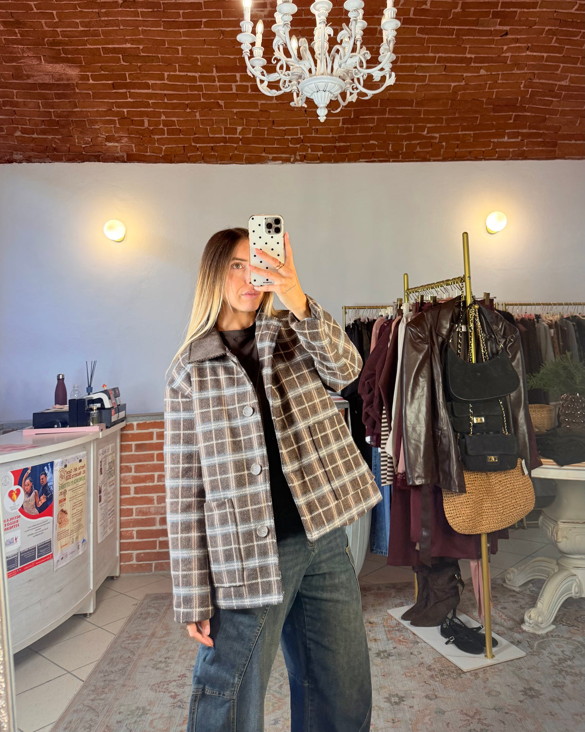 Giacca checked foderata