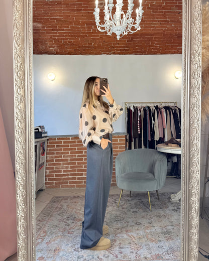 Palazzo trousers with belt