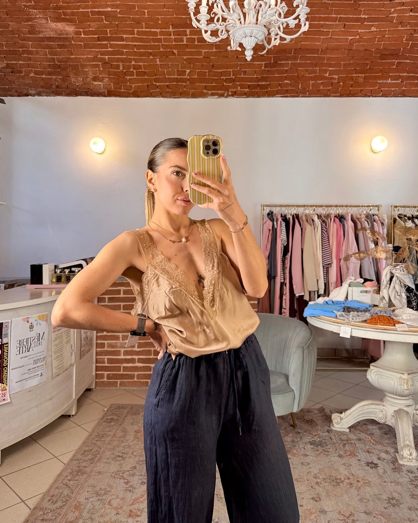 Canotta oversize in raso