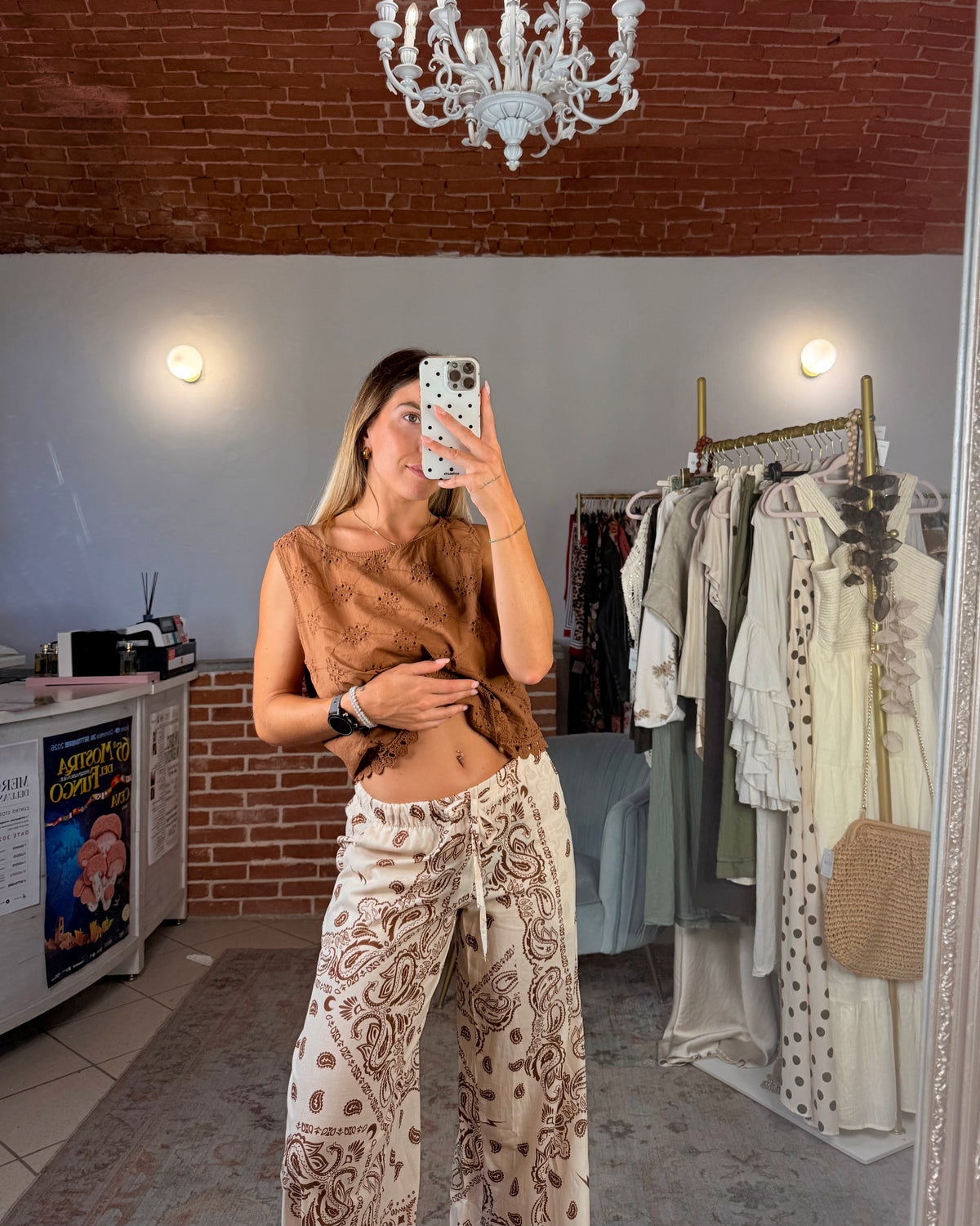 Pantalone in cotone paisley