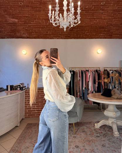 Jeans wide leg elasticizzato