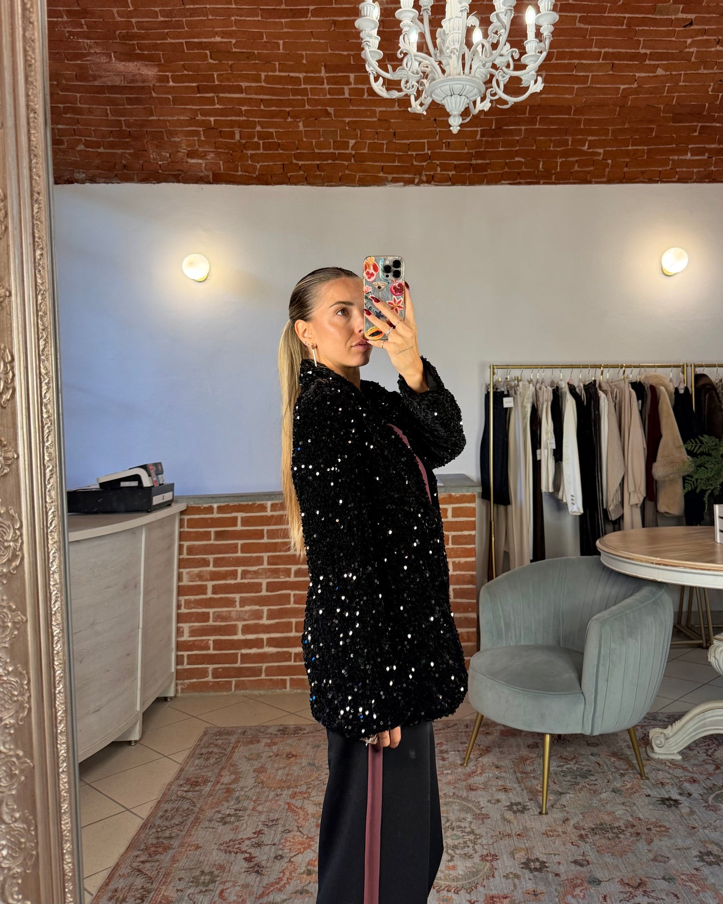 Blazer velluto e paillettes