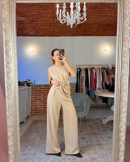 Pantalone a palazzo in tessuto fluido