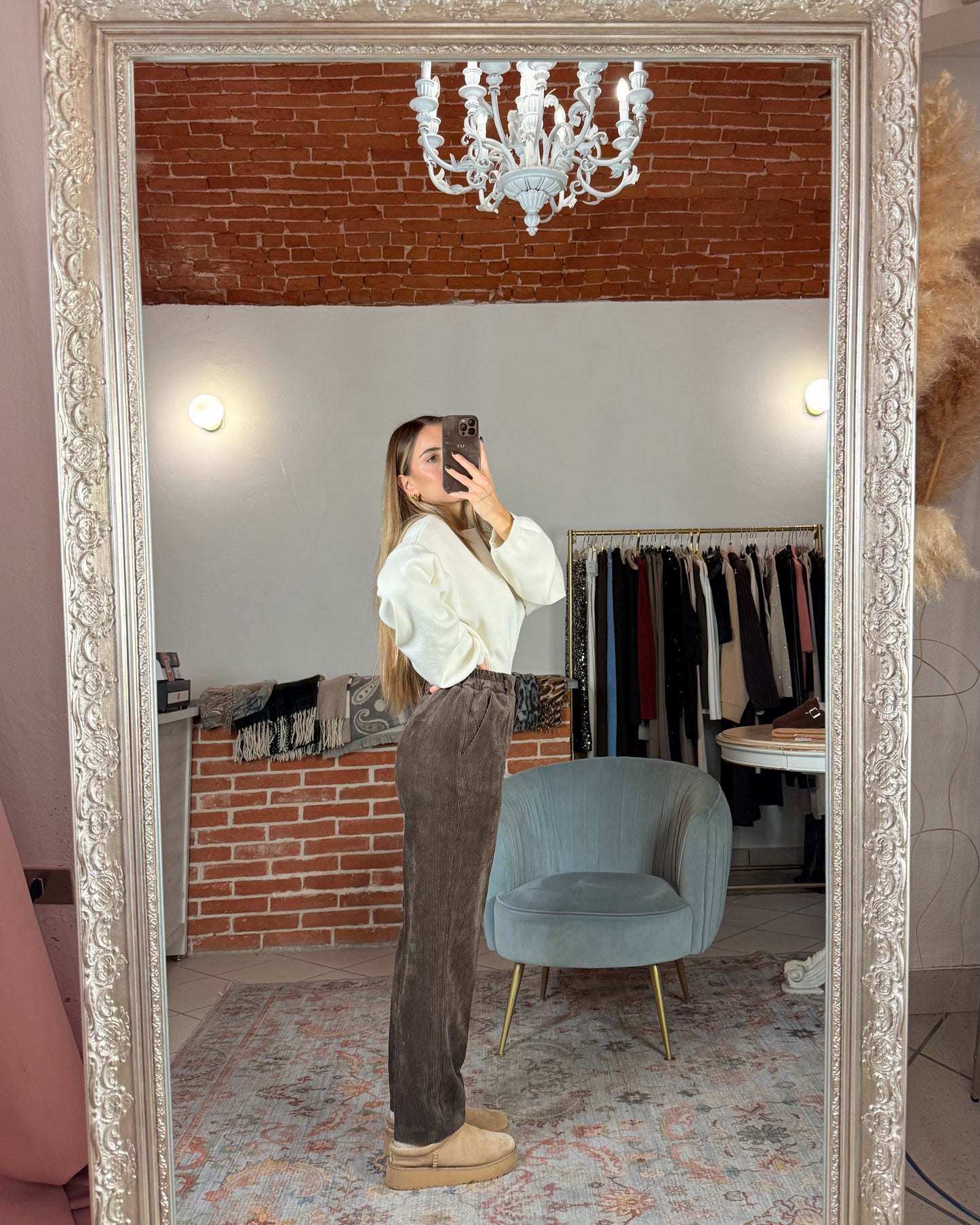 Pantalone in velluto a sigaretta