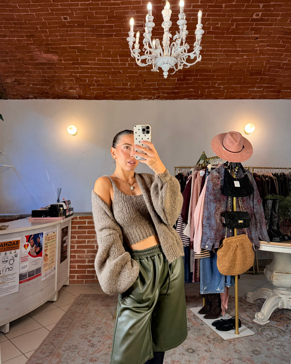 Cardigan con top