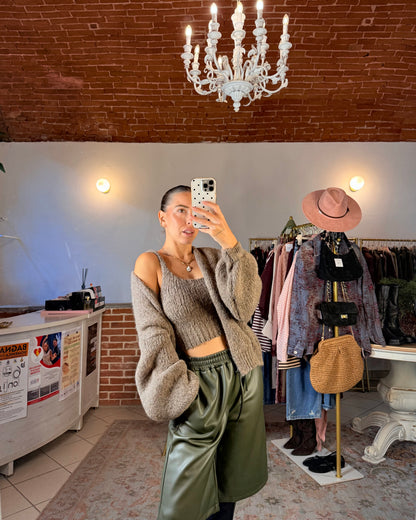 Cardigan con top