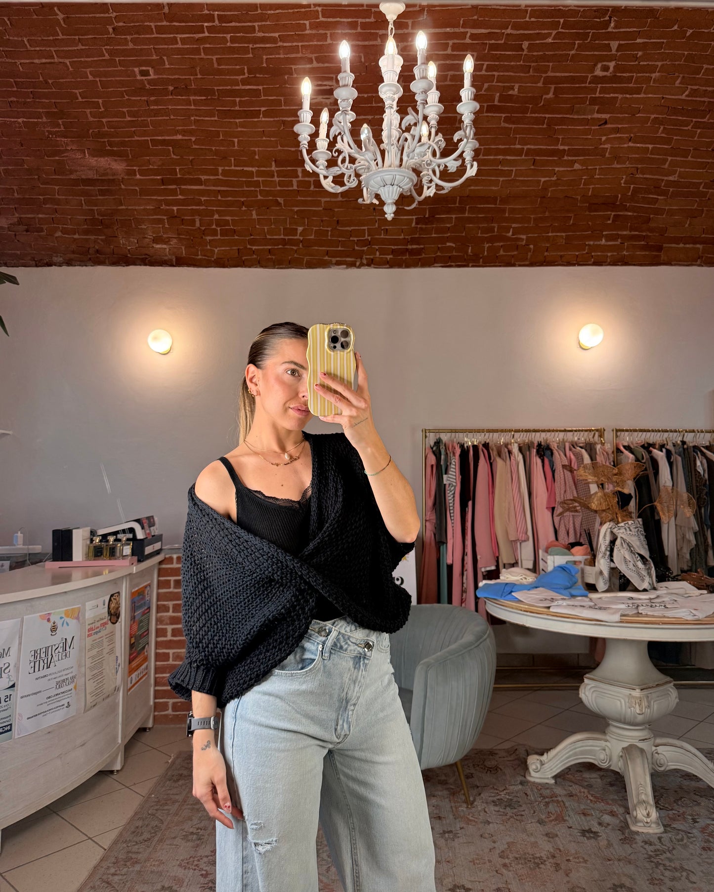 Maglia in cotone con torchon