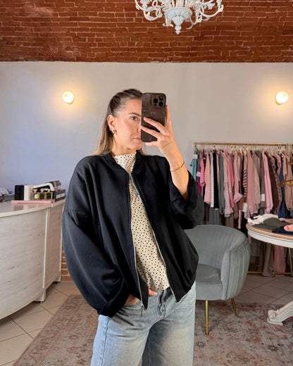 Felpa bomber in cotone