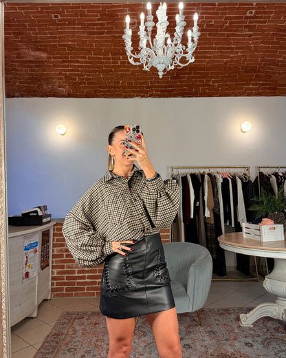 Camicia oversize in cotone flanella