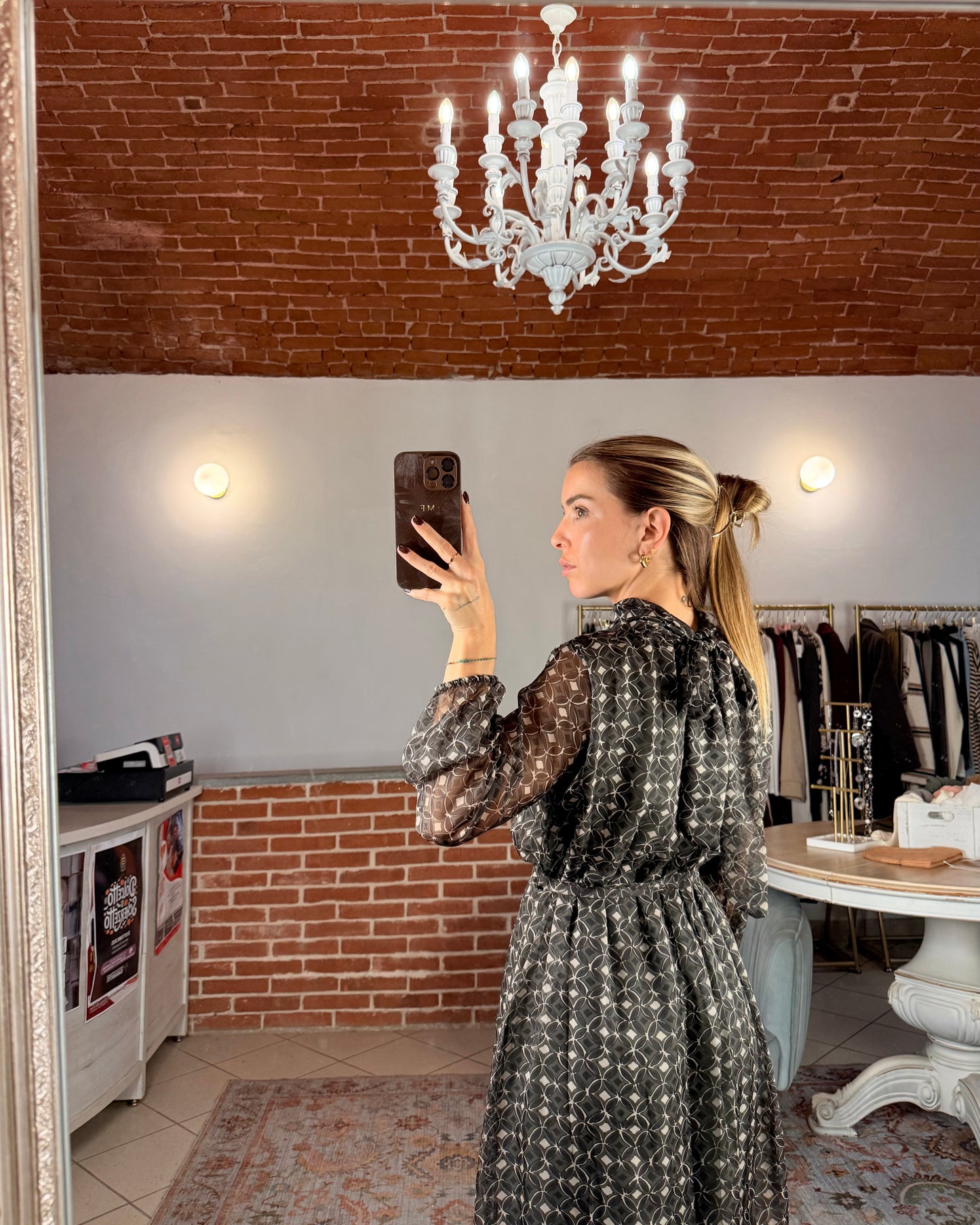 Sheer patterned dress