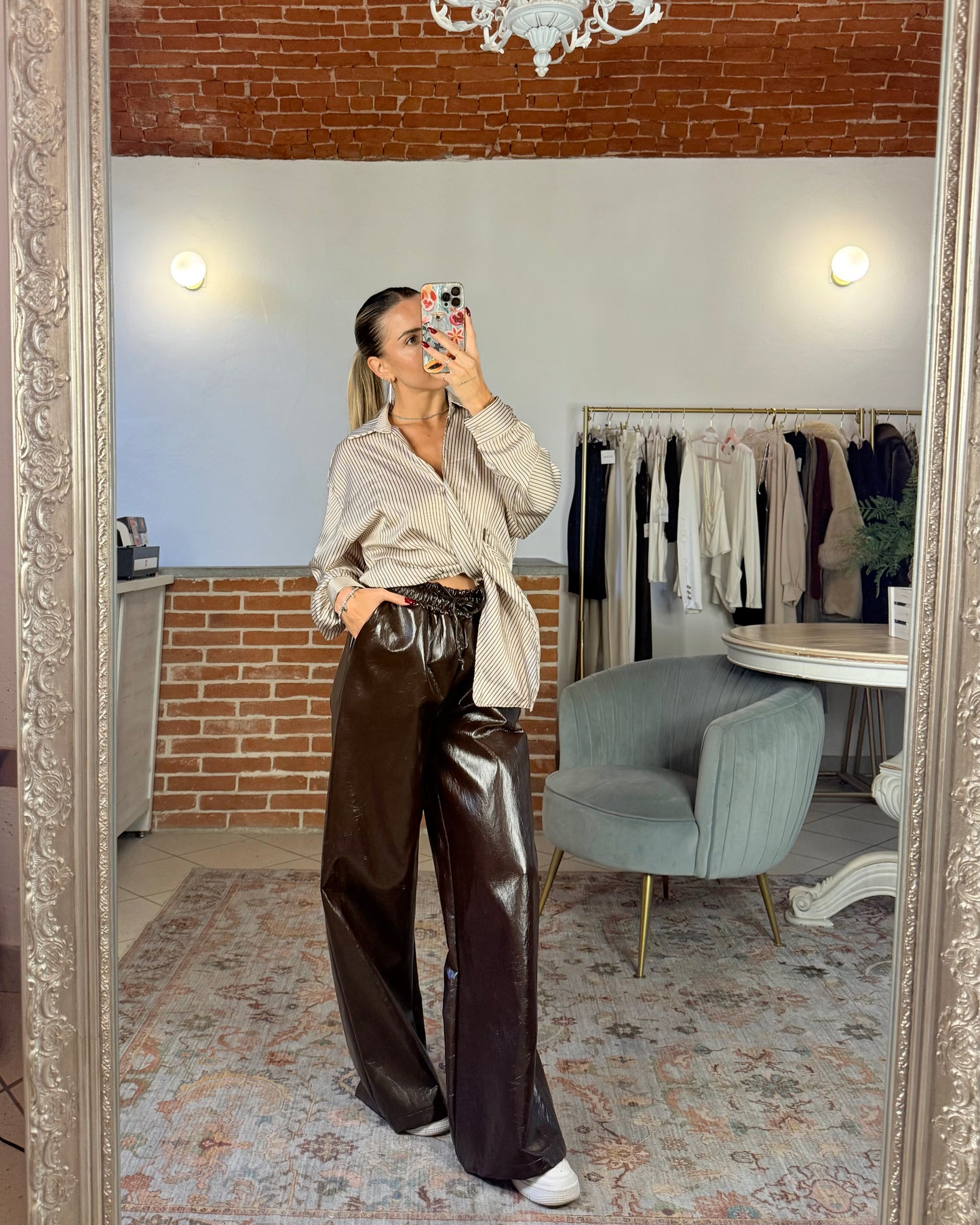 Pantalone in simil pelle