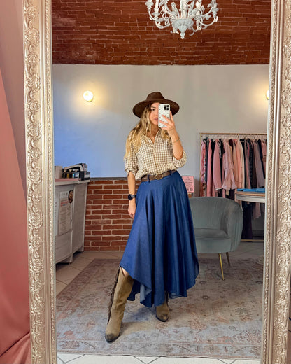 Gonna in denim leggero
