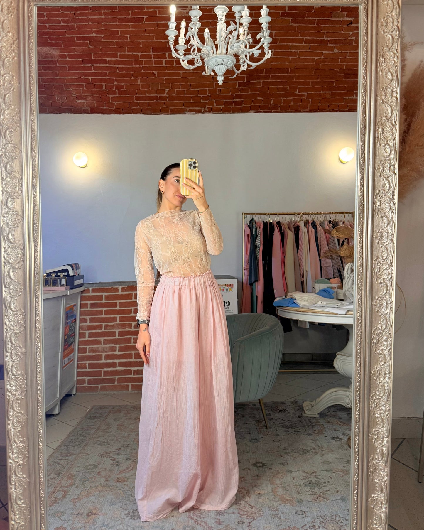 Pantalone over in mussola di cotone