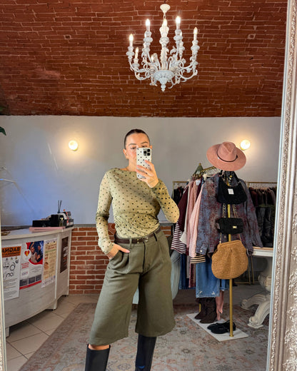 Maglia in tulle con scollo a barca