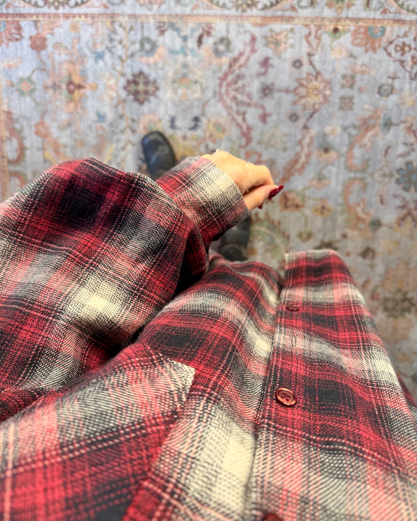 Camicia oversize in cotone flanella