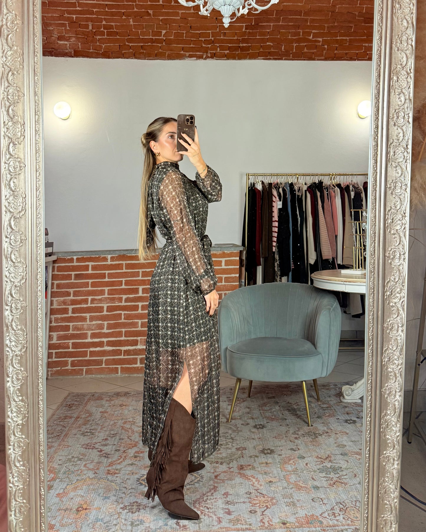 Sheer patterned dress