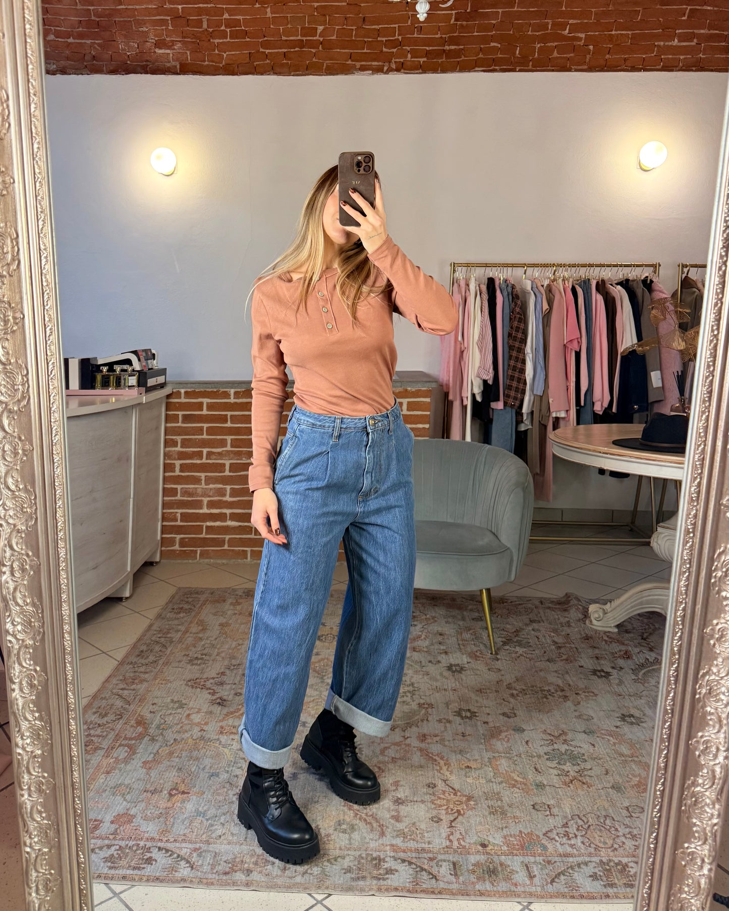 Jeans baggy con pences