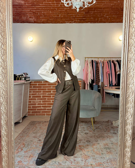 Pantalone a palazzo con cintura