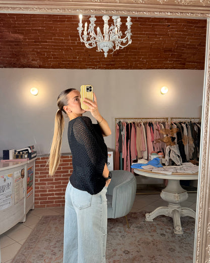 Maglia in cotone con torchon