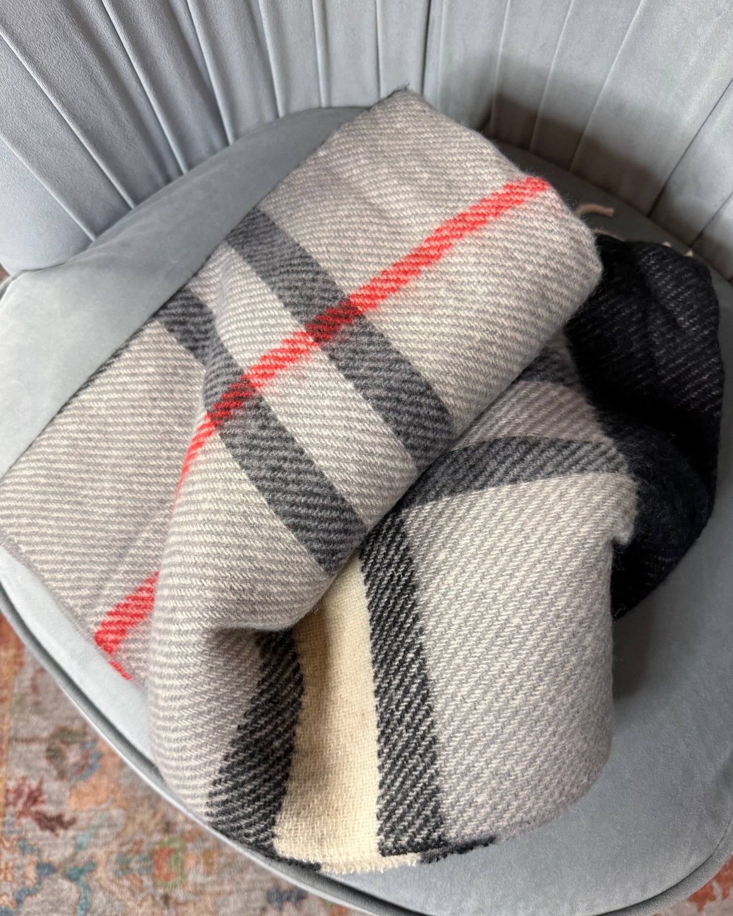 Écharpe à motifs tartan avec franges