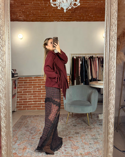 Short coat with fringes