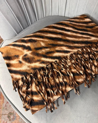 Écharpe à imprimé zèbre avec franges