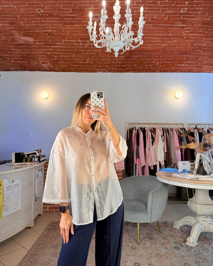 Camicia velata pois paillettes