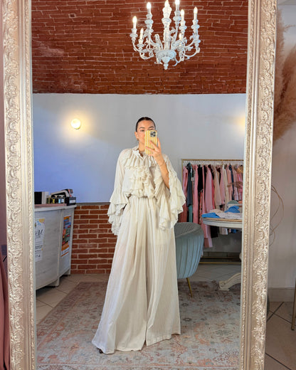 Pantalone over in mussola di cotone