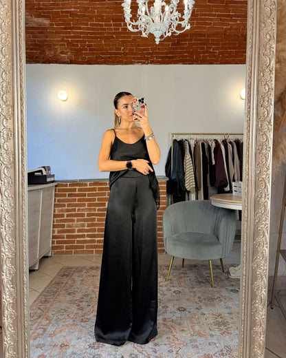 Pantalone a palazzo in raso