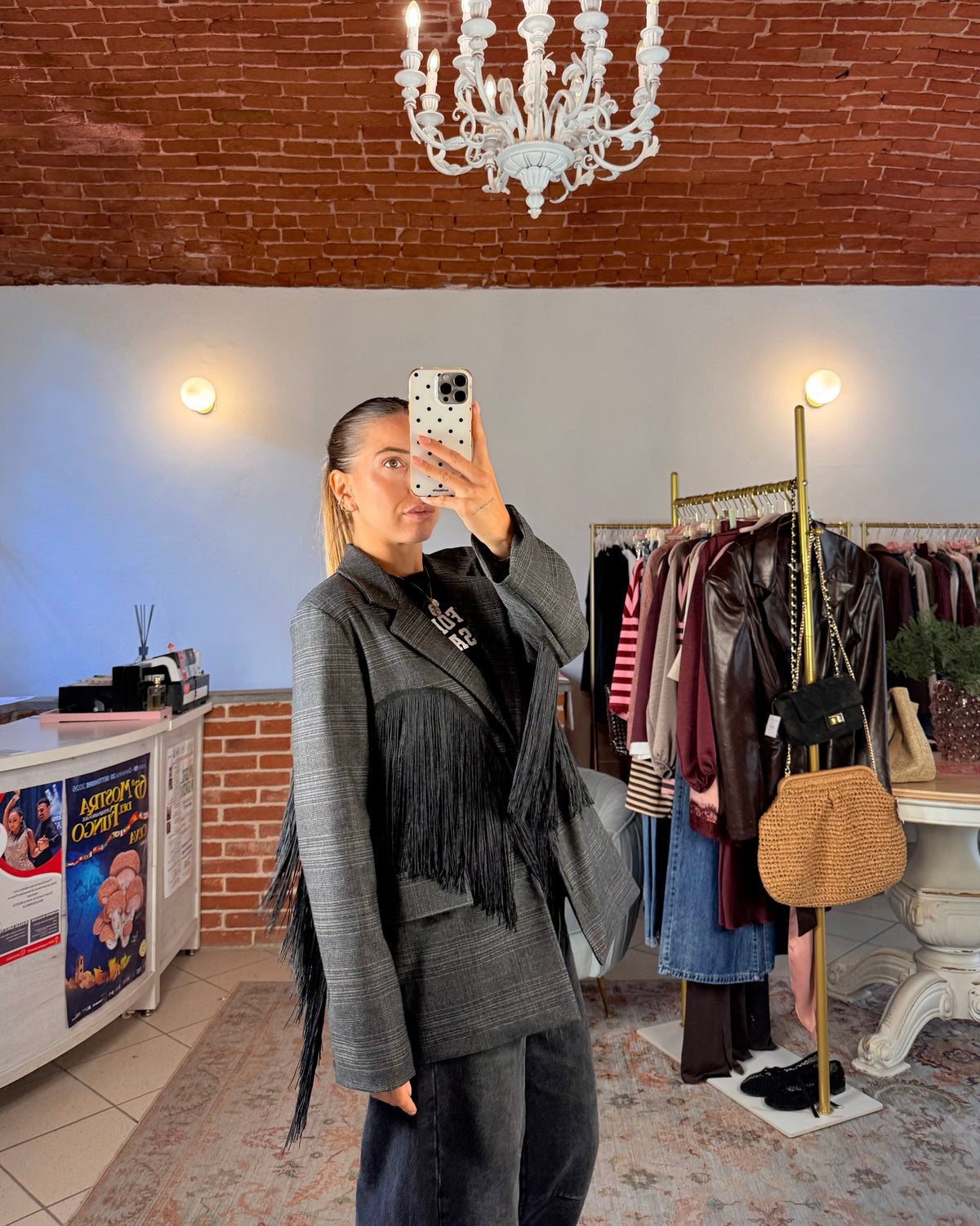 Blazer over con frange