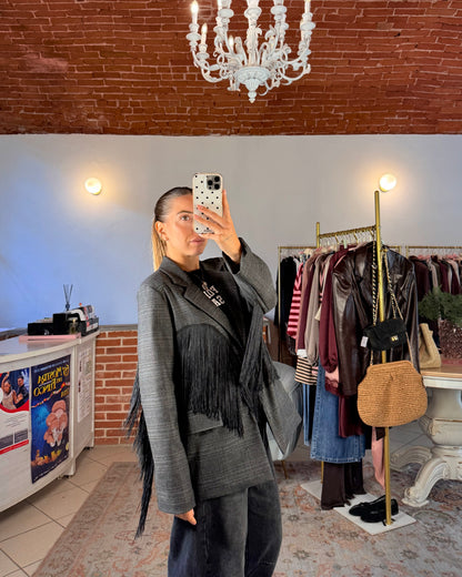 Blazer over con frange