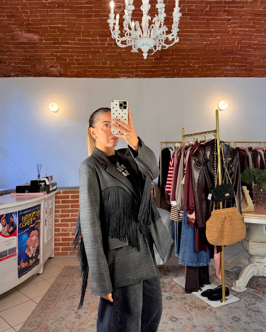 Blazer over con frange