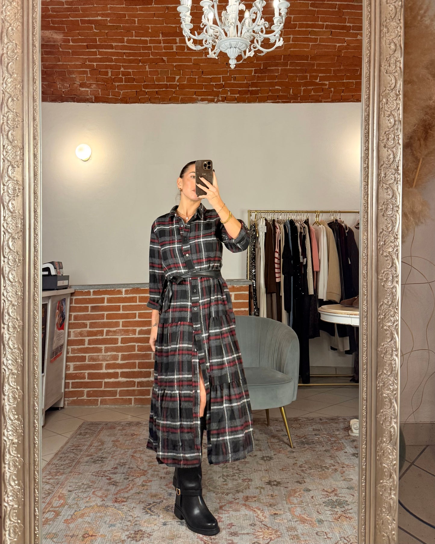 Flannel shirt dress