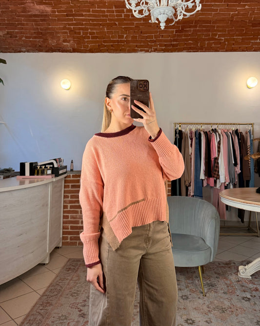 Maglioncino in cotone con spacchi