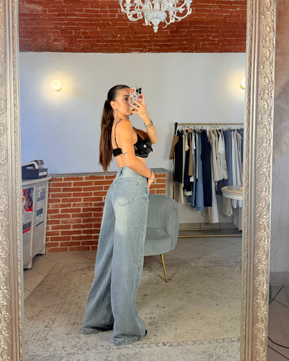Jeans wide leg sfumato