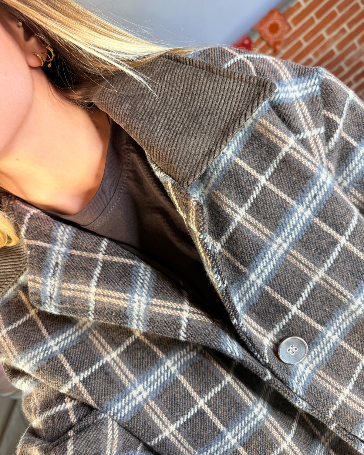 Giacca checked foderata
