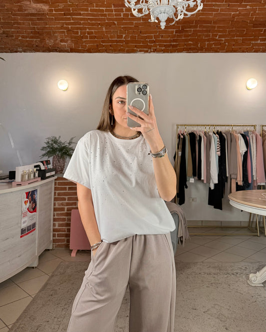 T-shirt con strass