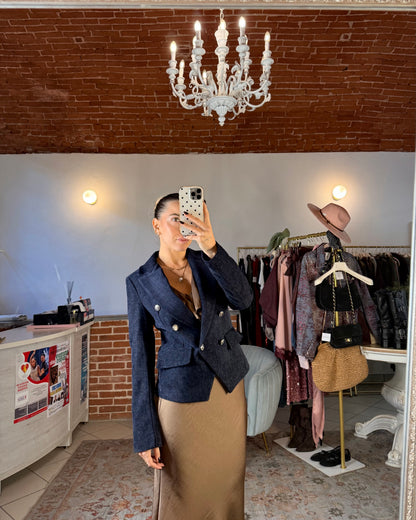 Blazer sciancrato vellutino