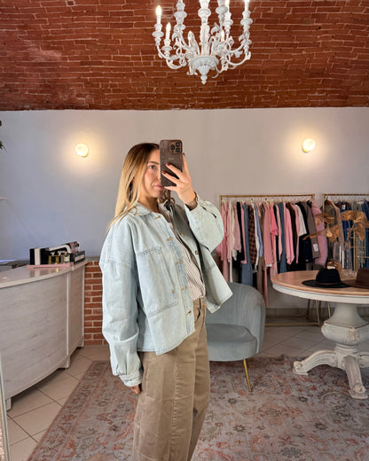 Giacca camicia over denim