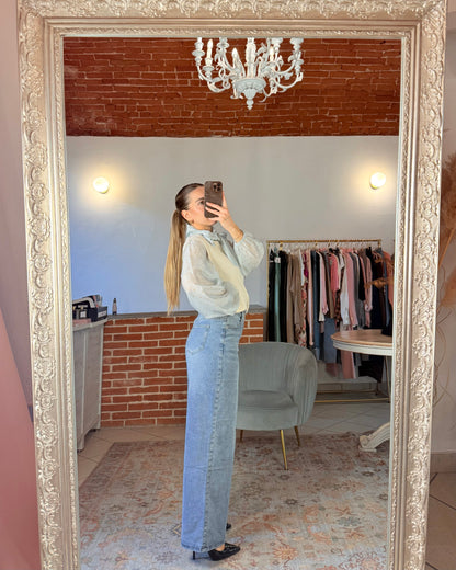 Jeans wide leg elasticizzato