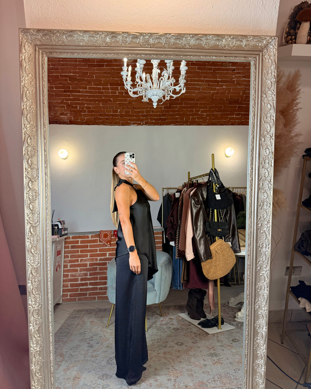 Pantalone in raso