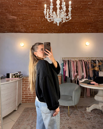 Felpa bomber in cotone