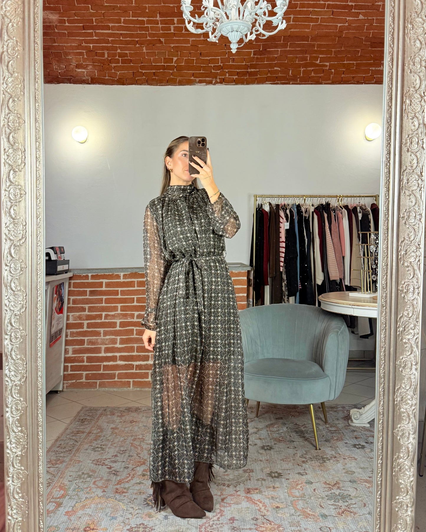 Sheer patterned dress
