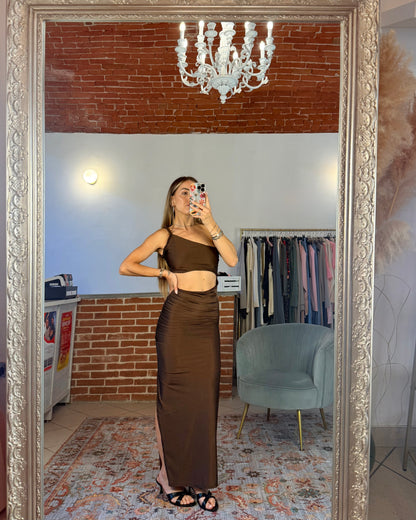 Abito cut out treccia