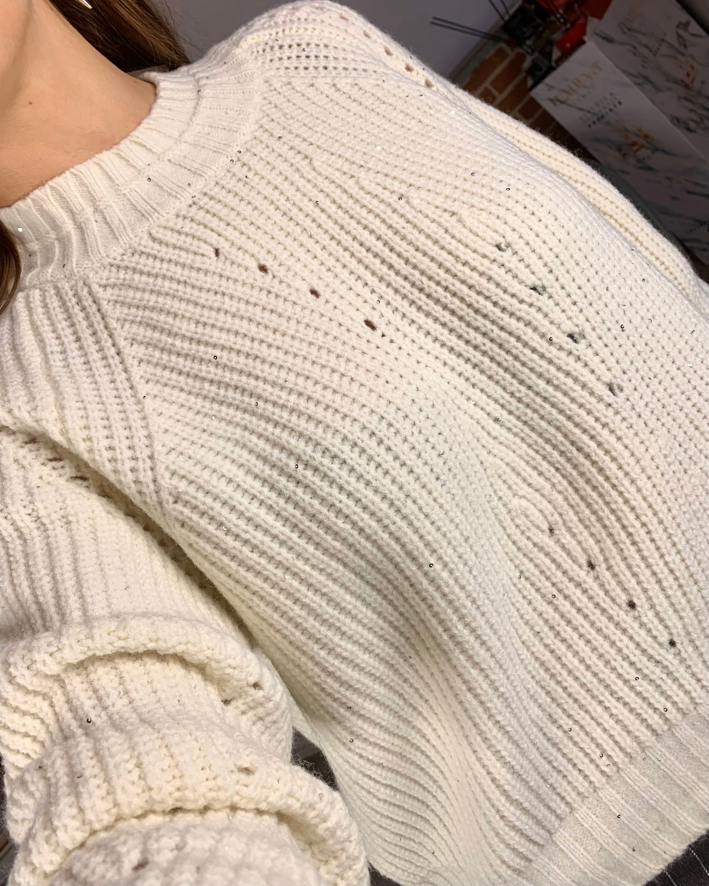 Maglione con micro paillettes